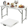 4-Foot Portable Folding Table ¨C 400 lb Load Rating, Adjustable Indoor/Outdoor HDPE Table