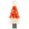 4-Foot Potted Christmas Tree ¨C Pre-Lit Artificial Entrance Tree with Santa Hat &amp; 300 Realistic Branch Tips