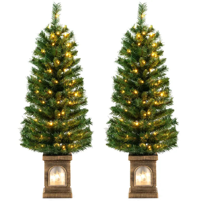 4-Foot Pre-Lit Entryway Christmas Tree for Small Spaces