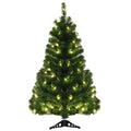 4-Foot Pre-Lit PVC Christmas Tree with 100 Warm White LEDs &amp; Sturdy Triangular Base