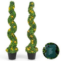 4-Foot Pre-Lit Spiral Boxwood Topiary ¨C 100-Warm-White LED Outdoor/Indoor Decor Tree