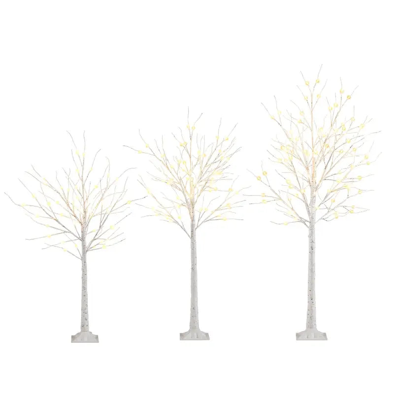 4-Foot to 6-Foot Pre-Lit LED Christmas Trees ¨C Set of Three with 216 Warm White Lights