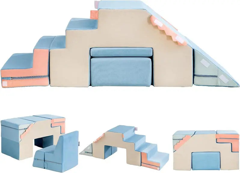 4-in-1 Foam Climbing Blocks for Toddlers ¨C Soft Indoor Playset