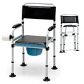 4-in-1 Folding Bedside Commode ¨C Shower Chair with Detachable Waste Bucket