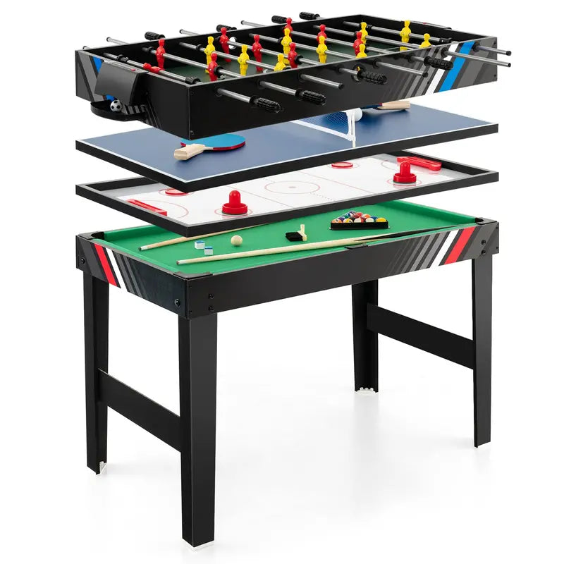 4-in-1 Multi-Game Table ¨C Soccer, Air Hockey, Billiards &amp; Ping Pong Combo