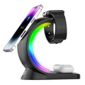 4-in-1 RGB-Lit Wireless Charging Hub for Apple Ecosystem