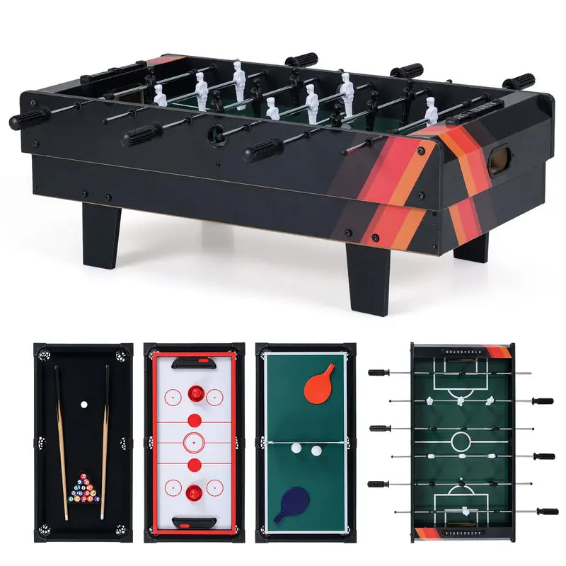 4-in-1 Stackable Tabletop Game Center for Compact Home Recreation Spaces
