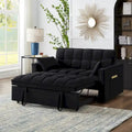 4-in-1 Velvet Loveseat Sofa Bed ¨C Pull-Out Sleeper with Reclining Backrest and Dual Side Storage Pockets