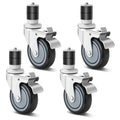 4-Inch Caster Wheel Set ¨C Expandable Stem, 4-Pack with 2 Brake Wheels