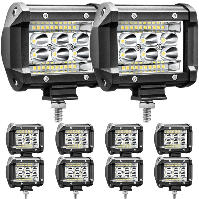 4-Inch LED Truck Work Light Bar ¨C 78W, 5000LM, 12V/24V Spot &amp; Flood Beam, 10-Pack for ATV, RV, Boat &amp; Off-Road Vehicles