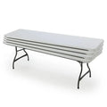 4-Pack Commercial Folding Table Set ¨C Stackable 8-Foot White Tables (Model 80344) for Events and Offices