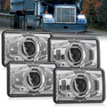 4-Pack DOT-Certified 4×6 Inch LED Headlights ¨C Hi/Lo Beam Rectangular Sealed Units for Commercial Trucks