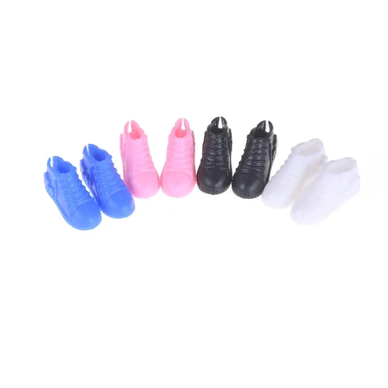 4 pairs Doll Shoes Fashion Casual Sports Shoes for Barbie Doll with Different Colors High Quality Baby Toy