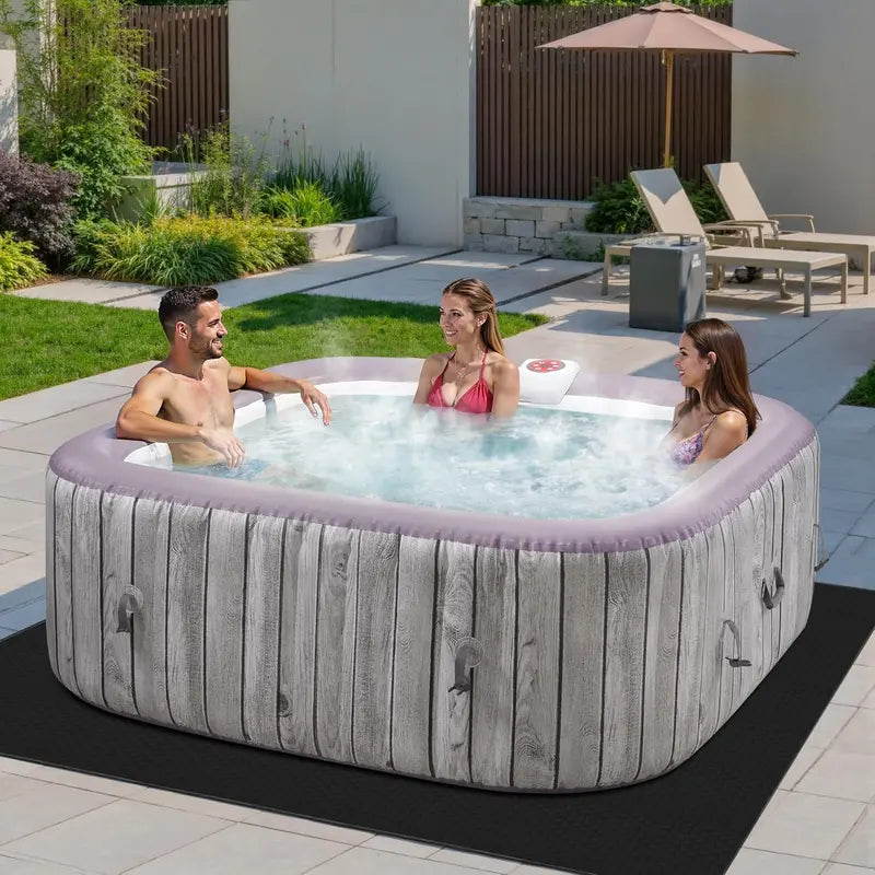 4-Person Inflatable Hot Tub ¨C Portable Outdoor Spa with 130 Air Jets and Circulating Heater