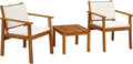 4-Piece Acacia Wood Outdoor Conversation Set ¡ª Includes Sofa, Table &amp; All-Weather Cushions for Patios, Balconies &amp; Backyards