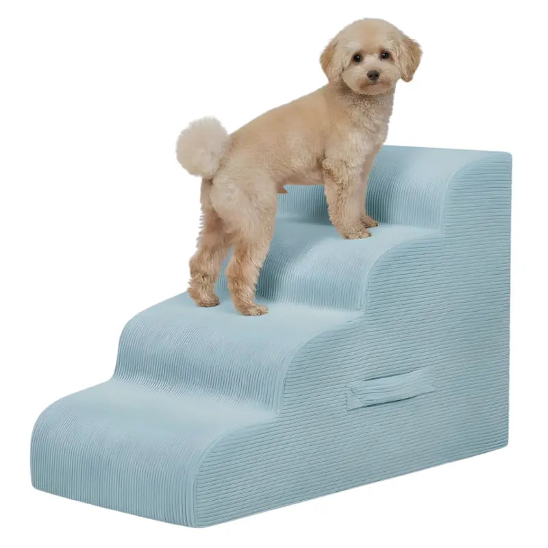 4-Step Foldable Pet Ramp Stairs for Beds and Sofas