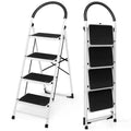 4-Tier Folding Step Stool ¨C Compact Aluminum Ladder with Wide Non-Slip Steps and Ergonomic Grip
