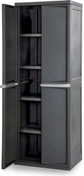 4-Tier Gray Plastic Storage Cabinet ¨C Garage, Basement, or Mudroom Organization Unit (1-Pack)
