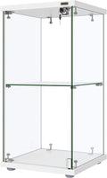 4-Tier Tempered Glass Display Cabinet ¨C Locking Countertop Showcase with 5mm Glass Panels &amp; MDF Base (62.6″ H)