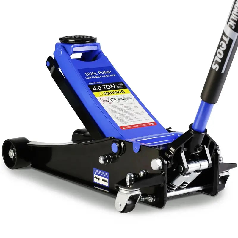 4-Ton Low-Profile Floor Jack ¨C Heavy-Duty Trolley Lift with Dual Pump Pistons (4″¨C21″ Range, 8000 lbs Capacity)