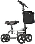 4-Wheel All-Terrain Knee Scooter ¨C Adjustable Height Rolling Walker with Storage Pouches