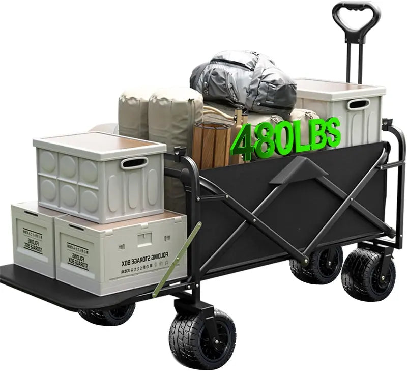 4-Wheel Heavy-Duty Folding Cart ¨C 37-Inch Long, 480 lb Capacity Shopping &amp; Outdoor Utility Cart
