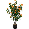 40-Inch Artificial Camellia Tree ¨C Lifelike Faux Flower Plant for Indoor or Patio Decor