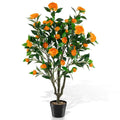 40-Inch LED-Illuminated Artificial Camellia Tree in Cement-Filled Planter (Sold as Half-Pack)