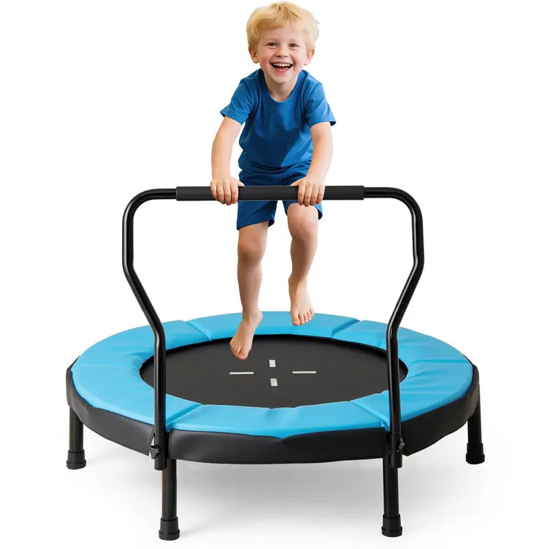 40-Inch Trampoline with Safety Pad &amp; Foam Handlebar ¨C Compact Bouncing Solution