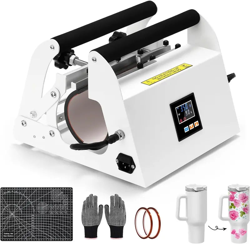 40oz Sublimation Tumbler Press ¨C Full-Wrap Heat Press for Tapered &amp; Top-Loaded Tumblers (DIY Vinyl Transfer)