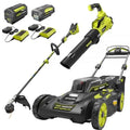 40V Brushless Self-Propelled Lawn Mower Kit with String Trimmer &amp; Leaf Blower ¨C Includes 2 Batteries and 2 Chargers