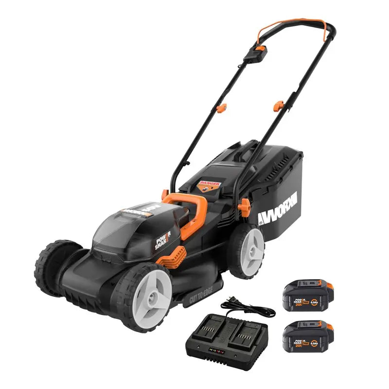 40V Cordless 14-Inch Lawn Mower with Intellicut?, Mulching, and Dual Batteries