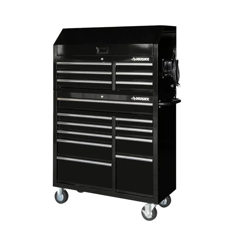 41-Inch 16-Drawer Gloss Black Tool Chest and Cabinet Combo