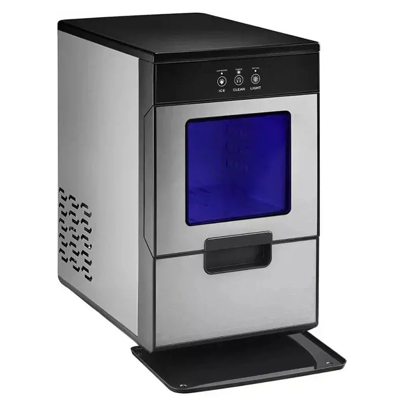44-Lb Nugget Ice Maker ¨C Compact Stainless Steel Icemachine with Auto Shut-Off and Chewable Ice Output