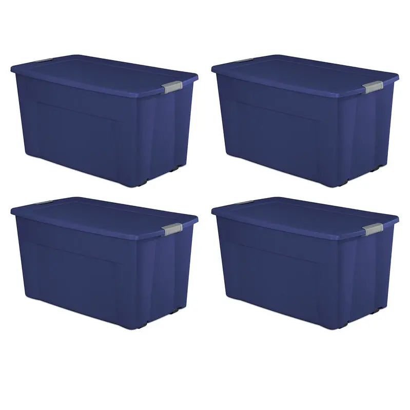 45-Gallon Stadium Blue Wheeled Latch Tote ¨C Case of 4