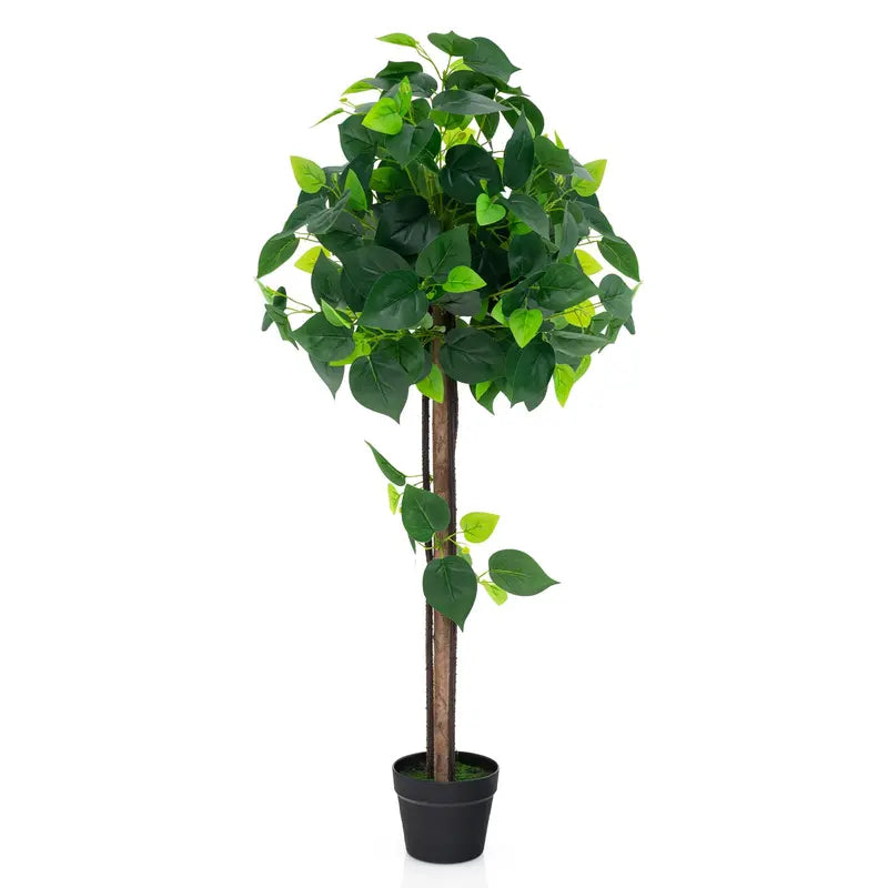 45-Inch Artificial Hydrangea Tree ¨C Elegant Silk Plant with Natural Wood Trunk &amp; Planter