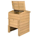 48-Gallon Locking Wooden Compost Bin with Sliding Door and Flip-Top Lid