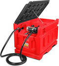 48-Gallon Portable Fuel Transfer Tank ¨C 12V DC Self-Priming Pump, 15 GPM Flow Rate, 13.1 ft Hose, Auto-Nozzle, Gasoline &amp; Diesel Compatible