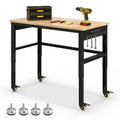 48-Inch Adjustable Workbench ¨C Heavy-Duty Oak Top with Non-Slip Pads