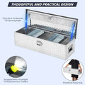 48-Inch Diamond-Plate Aluminum Truck Bed Toolbox with Internal Shelf ¨C Silver Finish