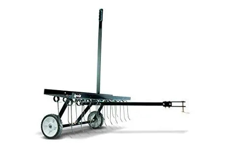 48-Inch Medium-Duty Tow-Behind Dethatcher ¨C Black Steel Tine Rake for Lawn Aeration and Thatch Removal