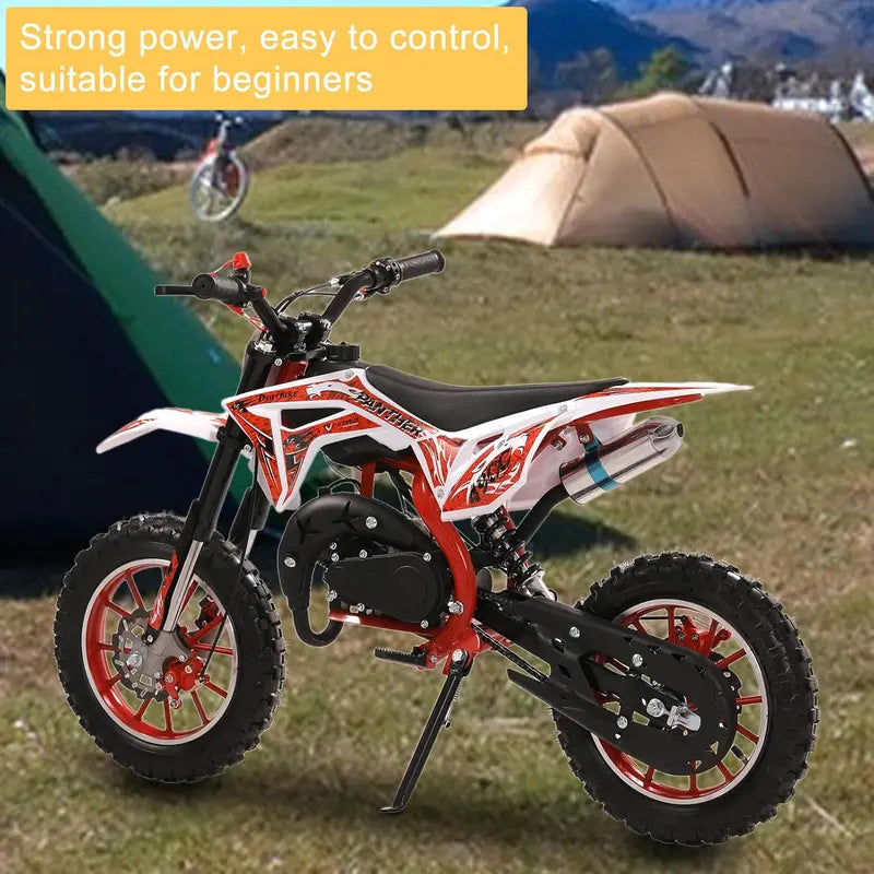 49cc Gas-Powered Kids¡¯ Dirt Bike ¡ª Off-Road Mini Motorcycle with Disc Brakes, 40 km/h Max Speed, Ages 5¨C16