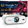 4K Google TV Projector ¡ª 2500 ANSI Lumens, Auto Lens Cap, 4D Keystone Correction, and AI Focus