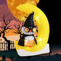 5.1 ft Pre-Lit Halloween Inflatable ¨C Owl on the Moon Decor with Witch Hat &amp; Integrated LED Lights