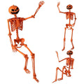 5.2-Foot Posable Halloween Skeleton ¨C Glow-in-the-Dark Pumpkin-Head Yard Decoration