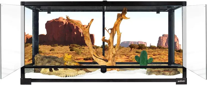 50-Gallon Double-Hinge Reptile Terrarium ¨C 36″ x 18″ x 18″, Knock-Down Glass Tank with Ventilated Screen Top