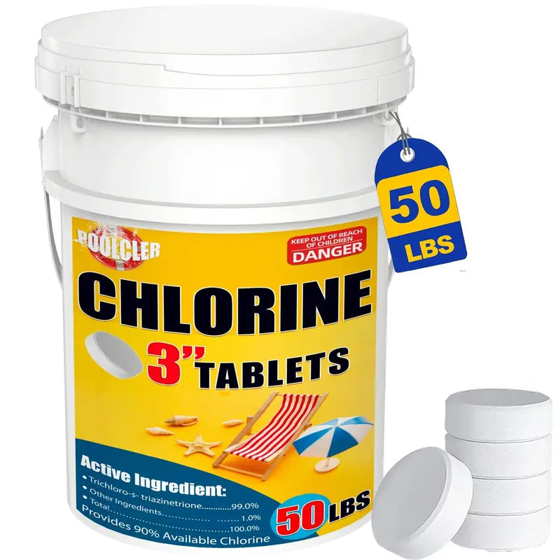 50 lb Chlorine Tablets ¨C 3-inch Pool Sanitizer for Residential Swimming Pools