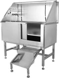 50″ Professional Stainless Steel Dog Wash Tub ¨C Grooming Station with Ramp, Faucet, Sprayer &amp; Drain Kit