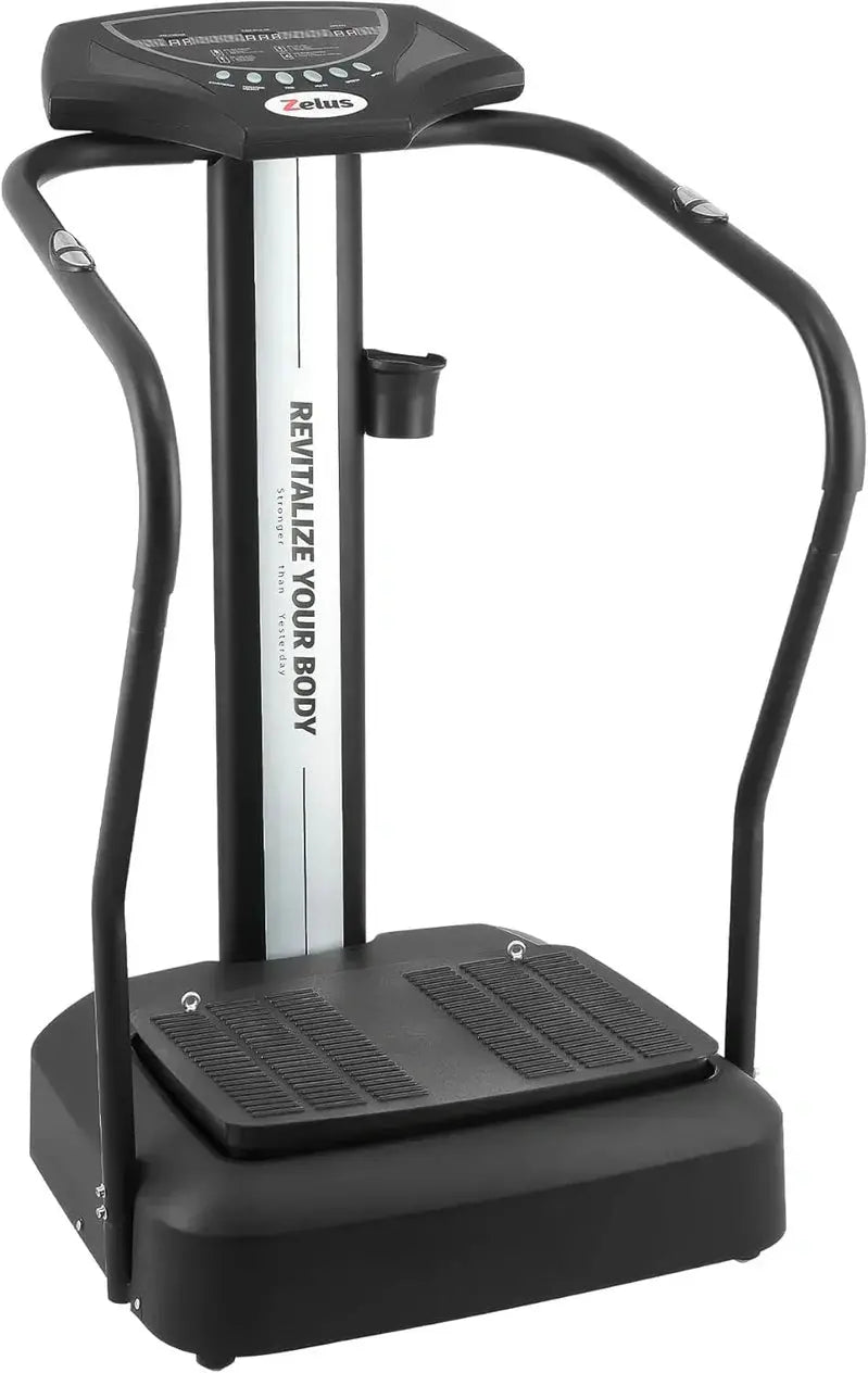 500W Whole Body Vibration Platform with 99 Intensity Levels, 3 Preset Programs &amp; Dual Resistance Bands ¨C 330 lb Capacity Home Fitness Machine