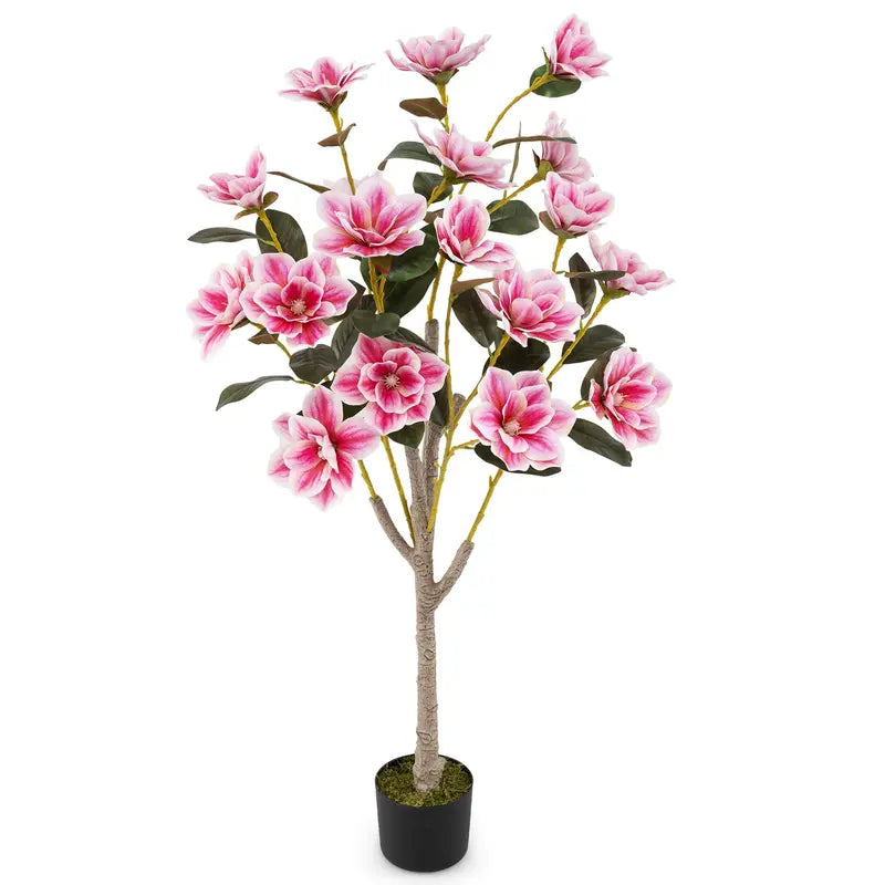 51-Inch Magnolia Artificial Tree ¨C Lifelike Silk Foliage and Blossoms in a Decorative Planter